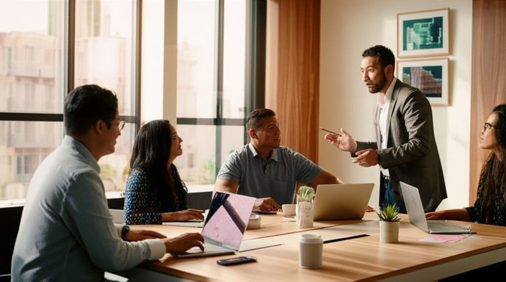 Équipe diverse dans un lieu de travail canadien